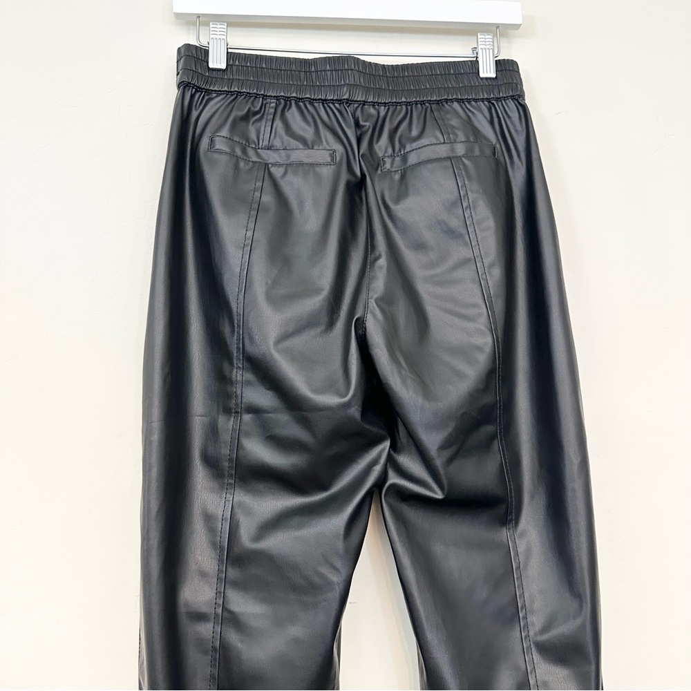 Derek Lam 10 Crosby Faux Leather Jogger Pants Black - Picture 7 of 12